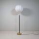 Mid-century black leather and brass floor lamp by Falkenbergs Belysning, Sweden, 1960s.