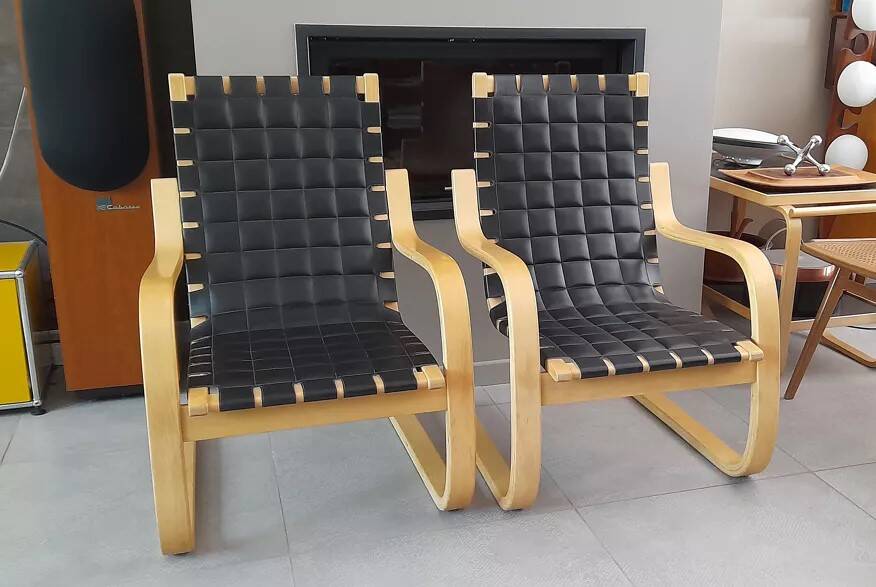 Fauteuil 406 cuir Alvar Aalto edition Artek