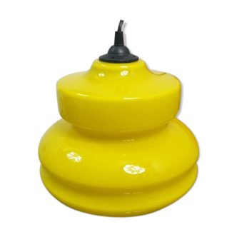 Yellow vintage pendant lamp - yellow opaline vintage chandelier