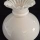 Antique lampshade in white opaline, with a beautifully pronounced scalloped neck.