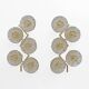 Pair of Modern Italian Murano Glass and Brass Flowers Wall Lamps