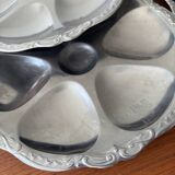 Set of 6 vintage silver plated oyster plates, classic style