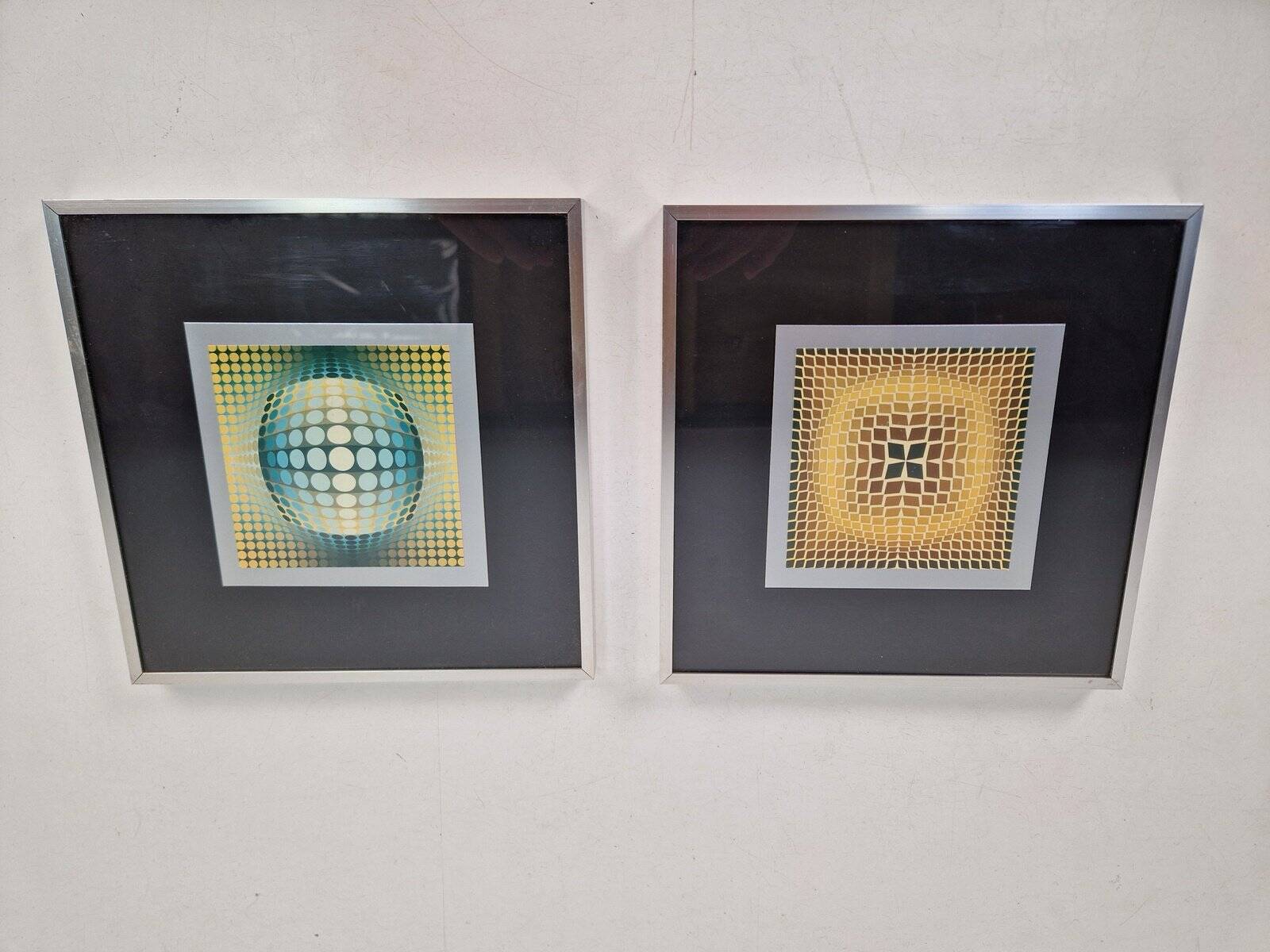 Victor Vasarely, Compositions, 1970s, Gelatin Offset Lithographs, Set of 2