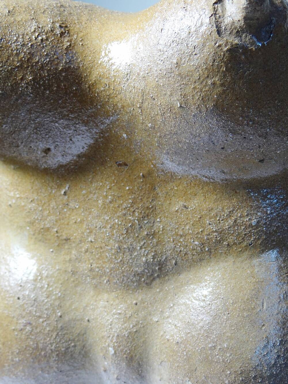 Large sculptural sandstone Venus, female bust, signed vintage, vintage 90