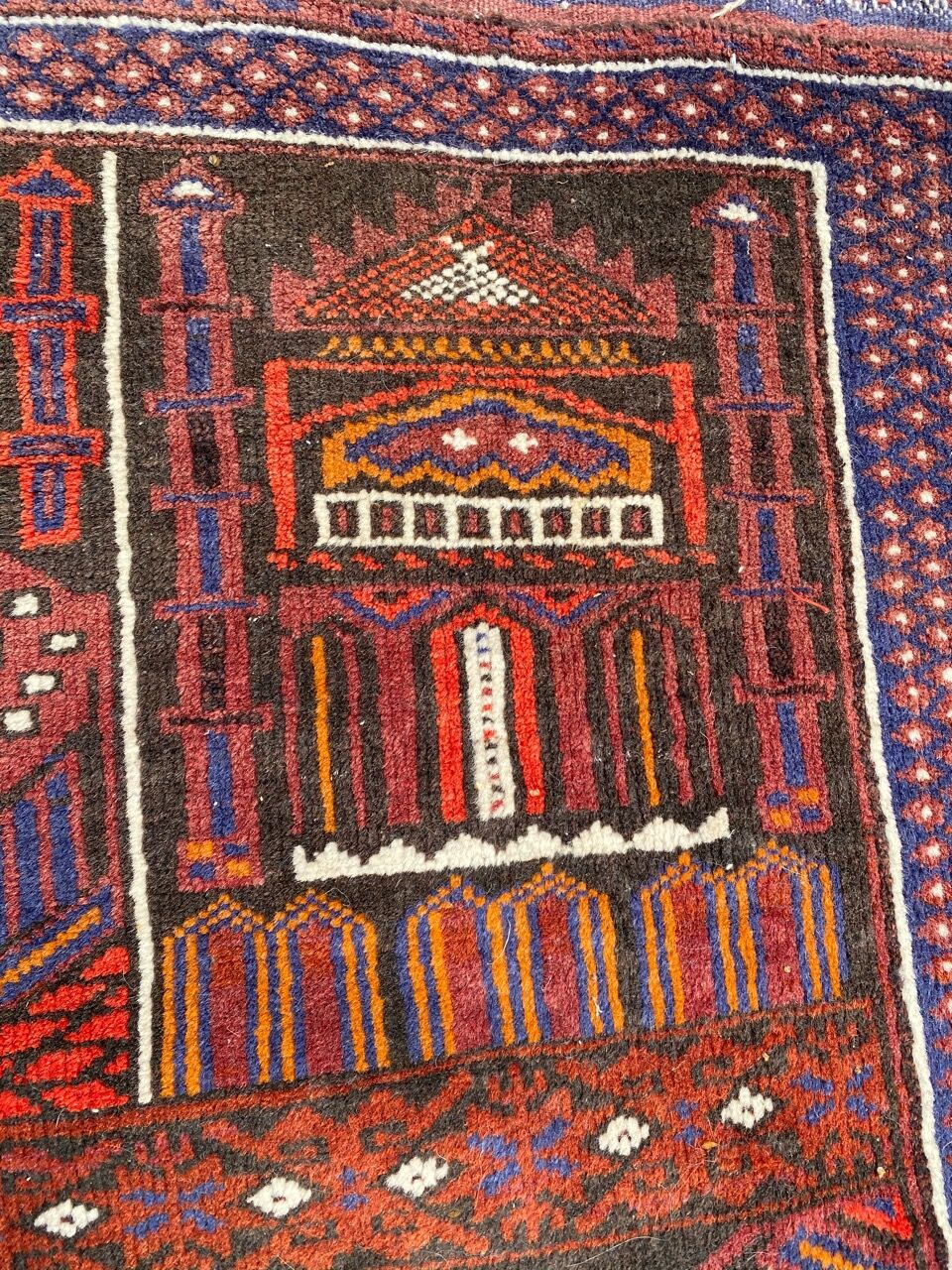 Vintage carpet turkmen belutch afghan 80x140 cm