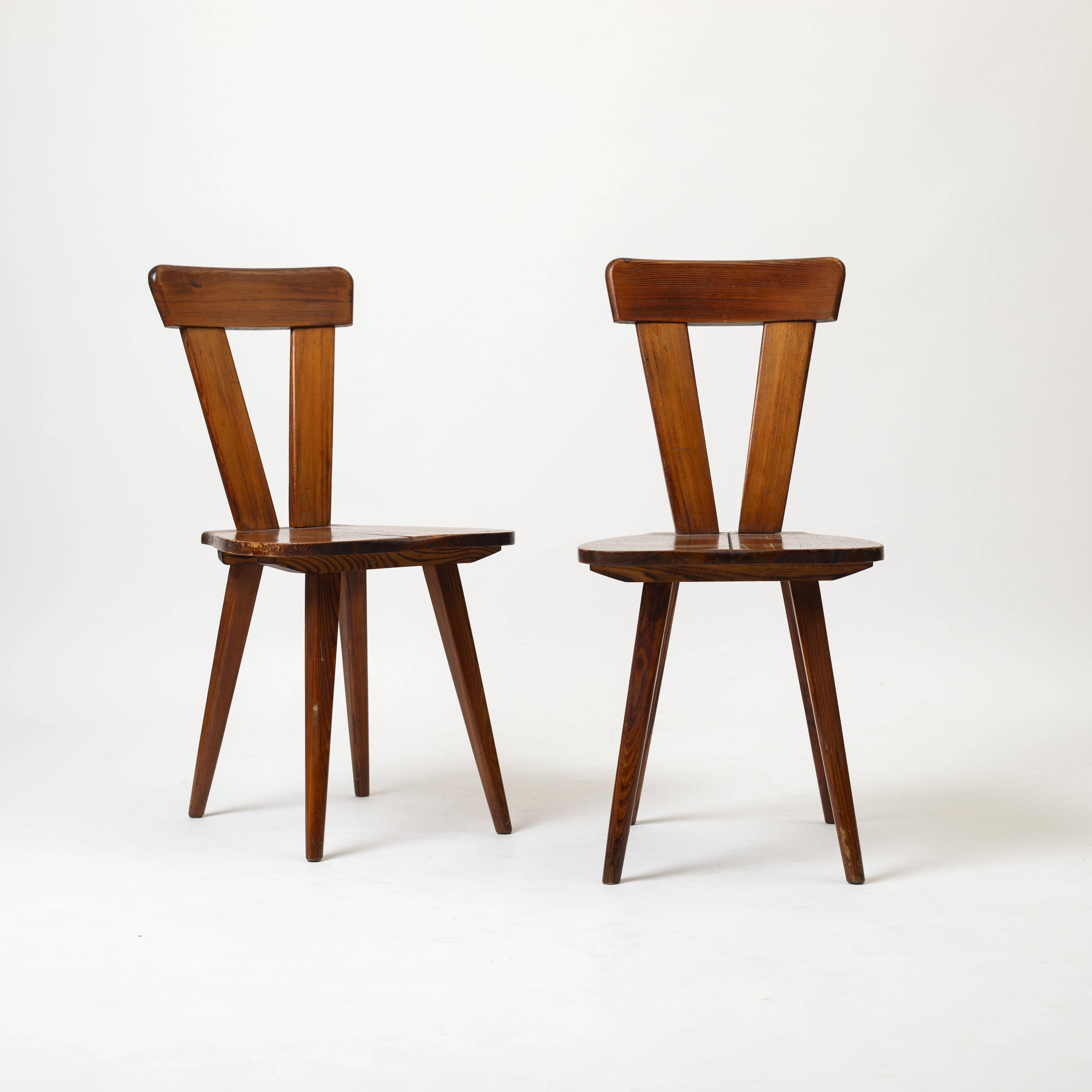 Ensemble de 2 rares chaises "Zydel" par Olgierd Szlekys et Władysław Wincze pour Ład, Pologne, années 1960