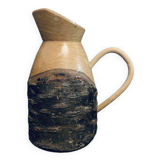 Carved wooden pitcher 15cm