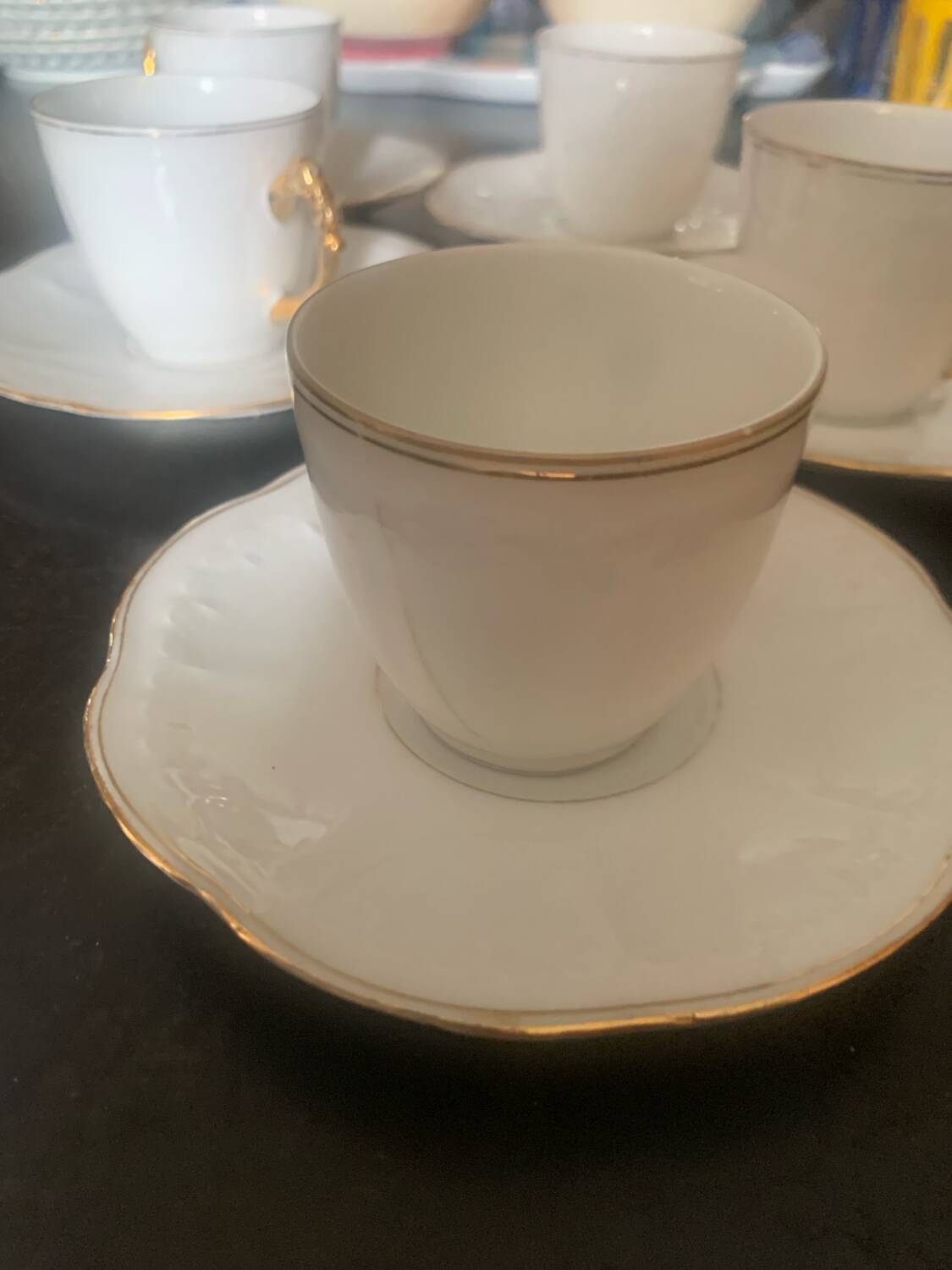 Set of 6 coffee cups and saucers