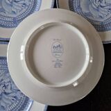 4 assiettes plates "Les Pivoines" en porcelaine de Limoges pour la maison Hermès, Paris