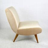 Vintage Loft armchair from the 70s beige champagne velvet