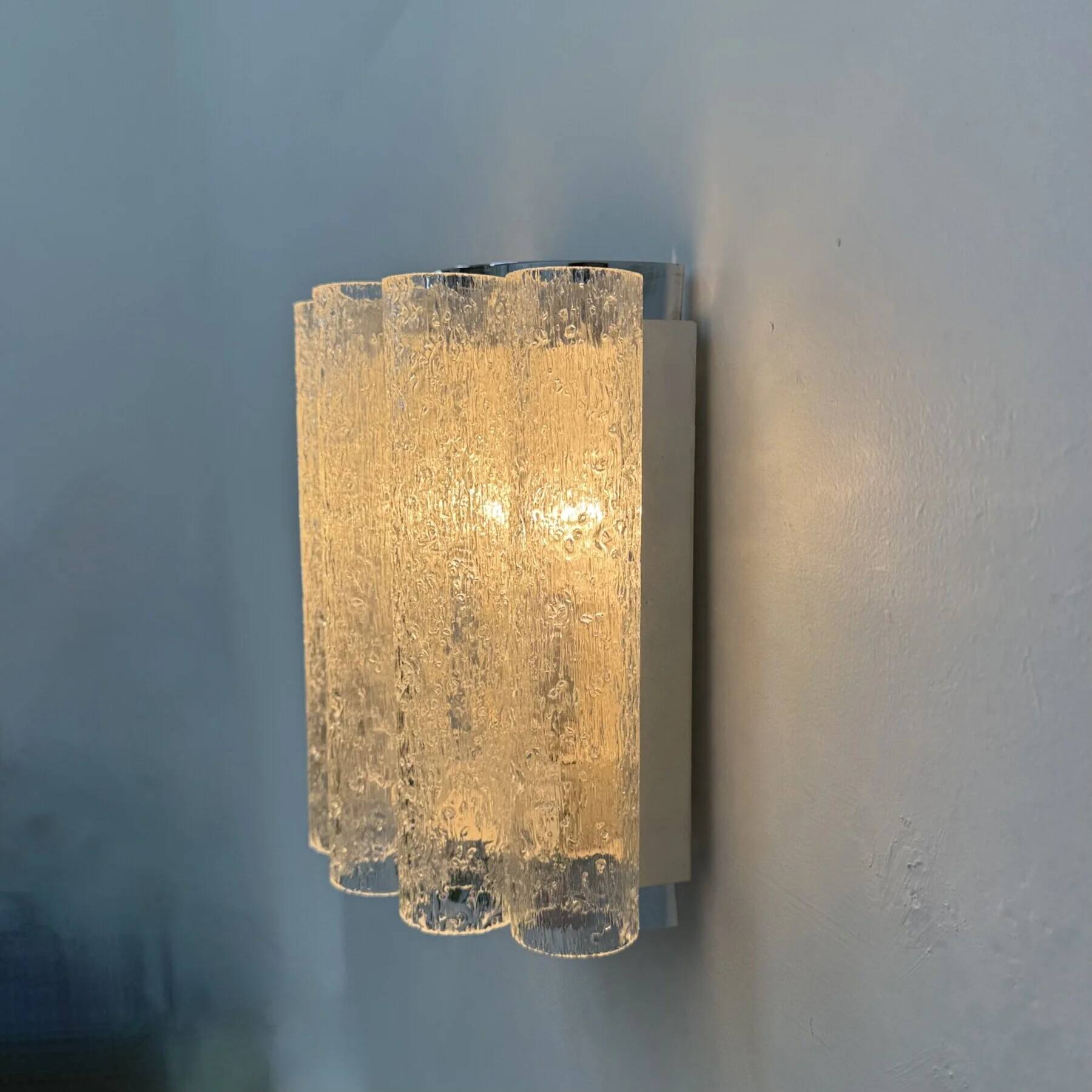 Mid-century glass tube Doria Leuchten wall lamp / sconce, 1970s