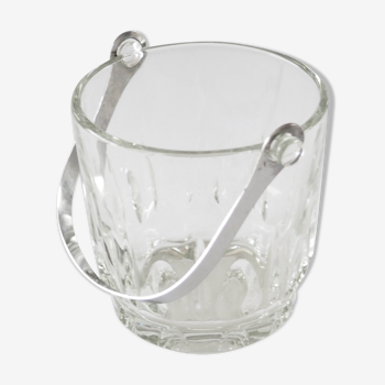 Crystal ice bucket, fluted décor