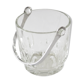 Crystal ice bucket, fluted décor