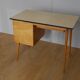 Bureau en bois des années 50 60 pied compas Baumann