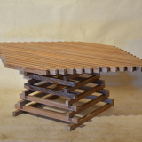 Table ajourée en bois 1980