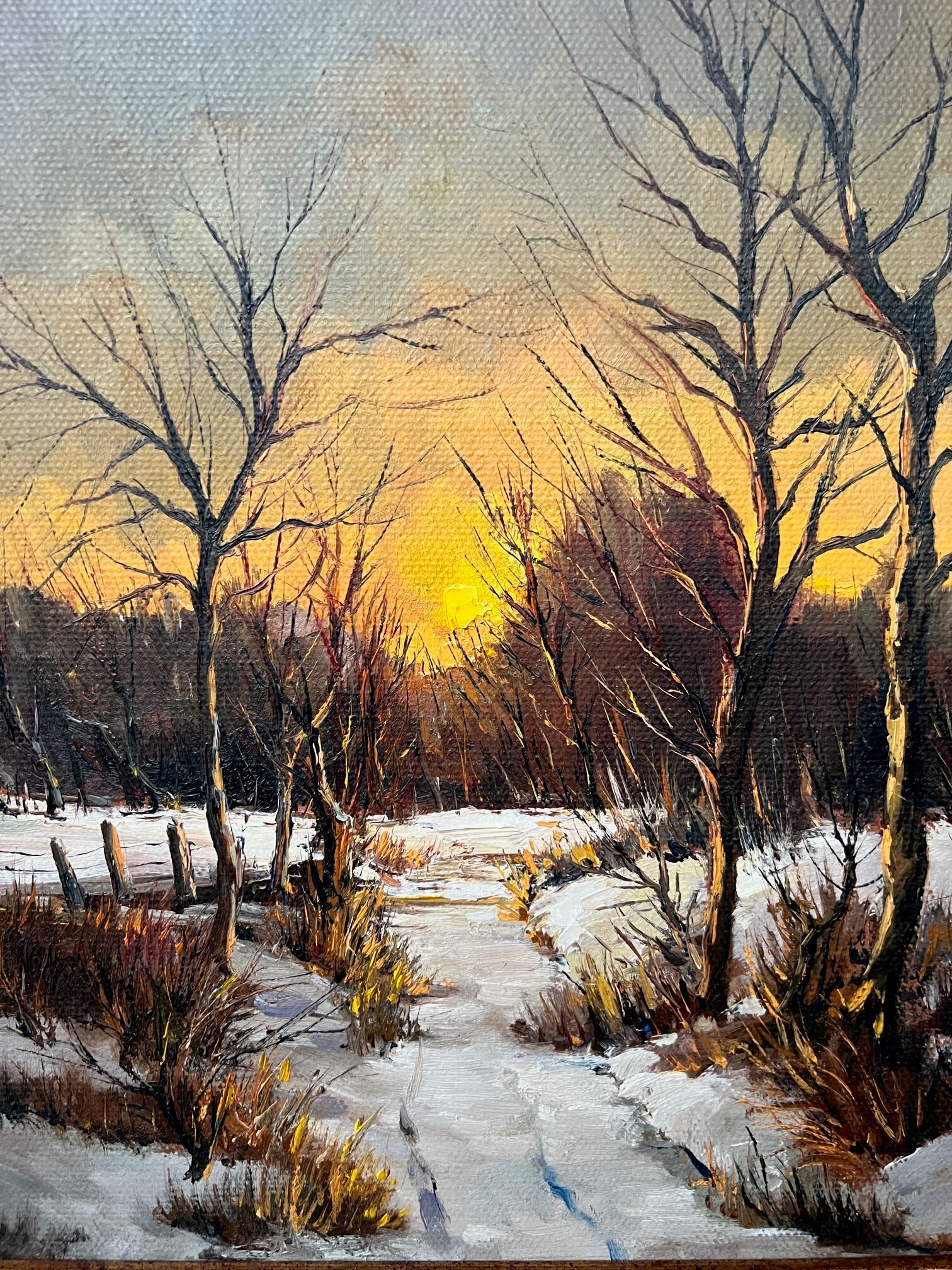 Tableau paysage d'hiver