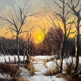 Tableau paysage d'hiver