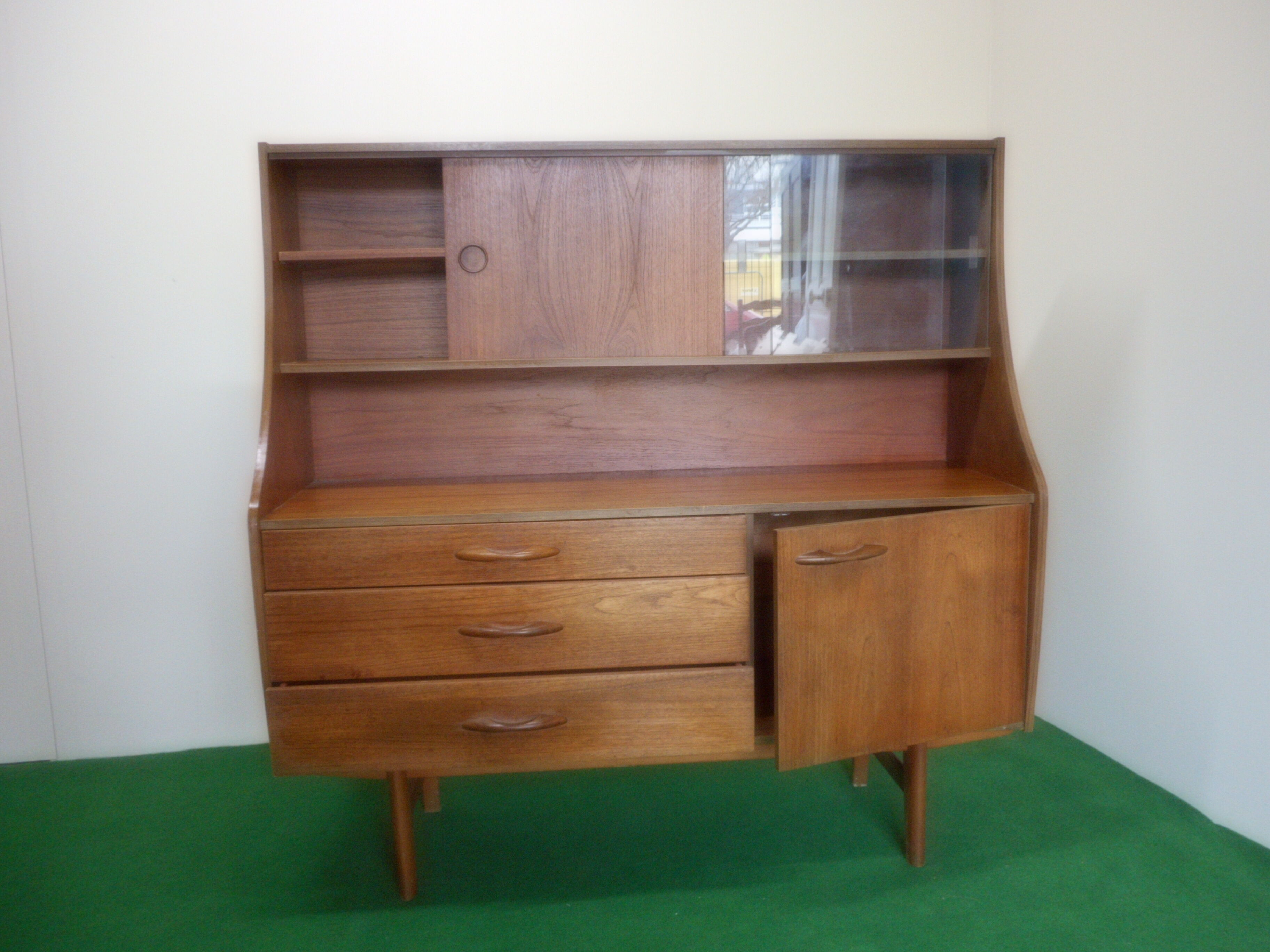 Glazed teak vintage buffet