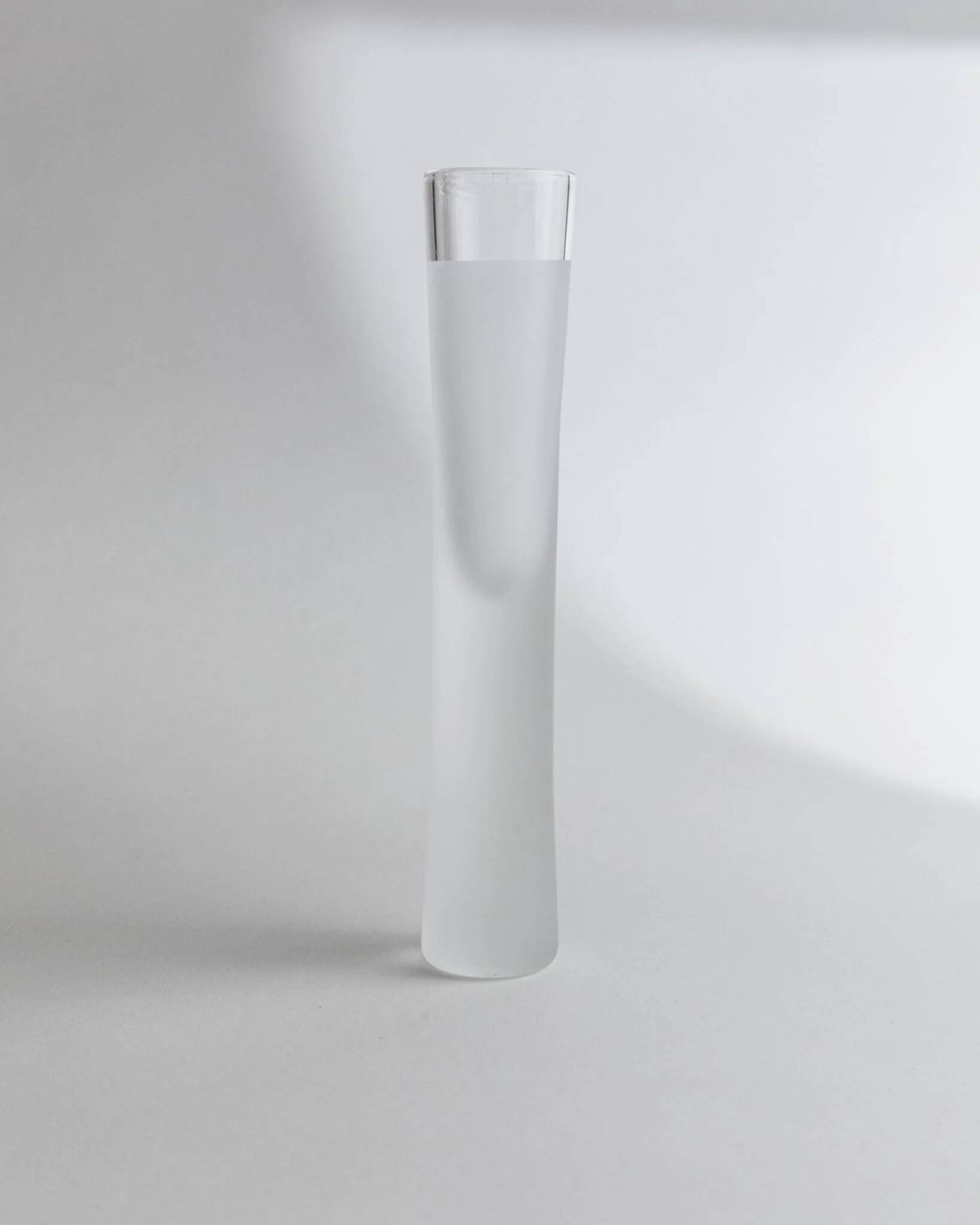 Transparent Murano Glass Liqueur Glasses - Set of 4, Ice-Effect, Heavy Tubular Design, Italy 1980s