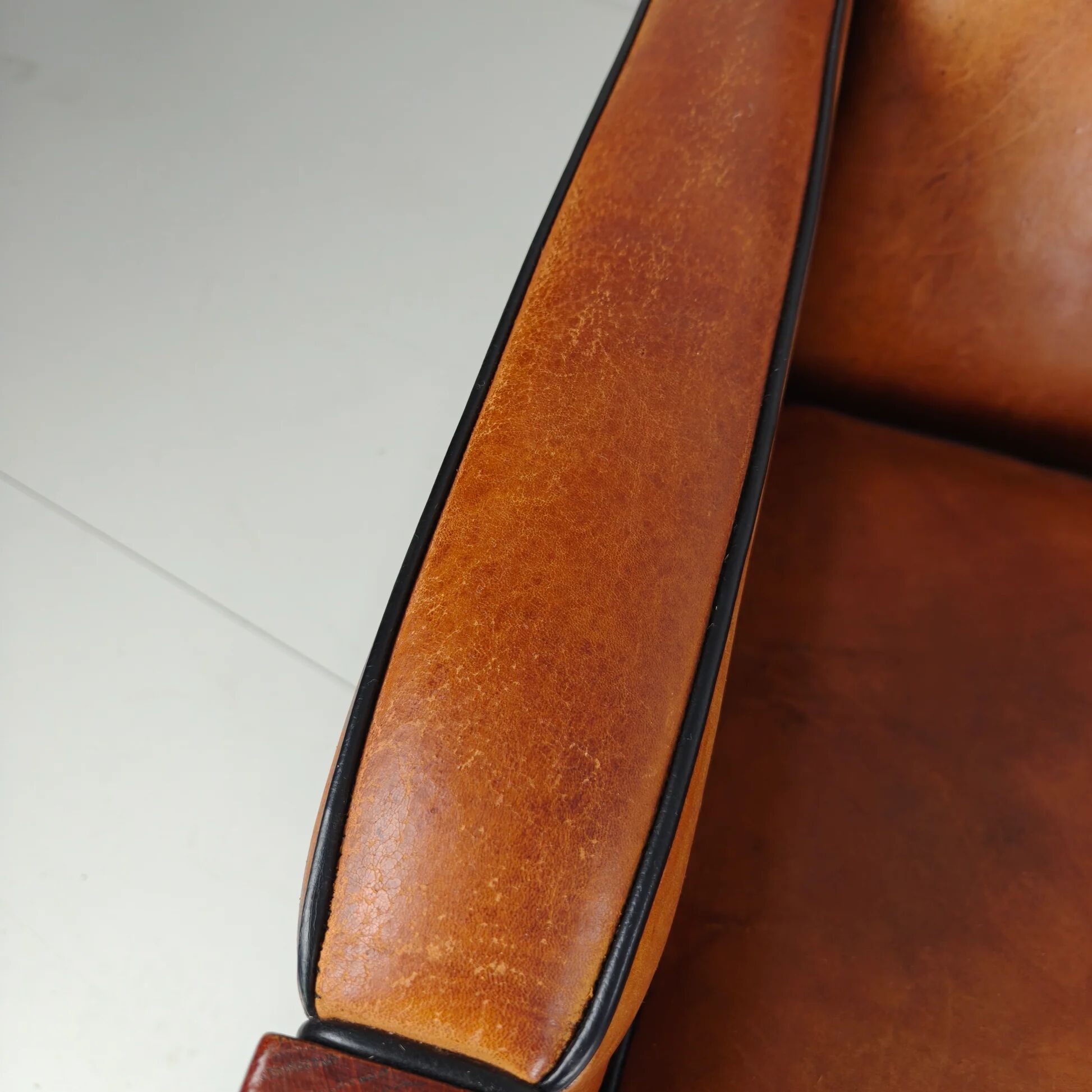 Art Deco sheepskin armchairs – set of two