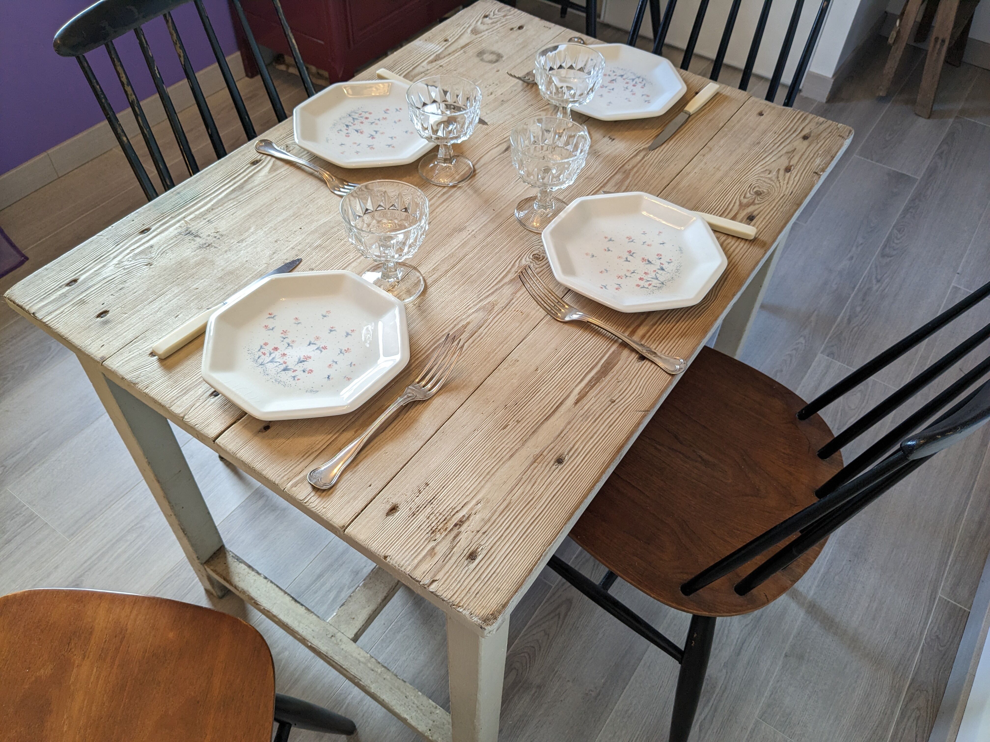 Farmhouse table in beech early twentieth century