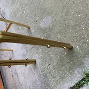 Coiffeuse et tabouret vintage en laiton, années 1950, lot de 2