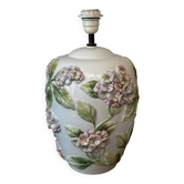 Pied de lampe Chaumette Model Hortensias- Barbotine H 40 cm