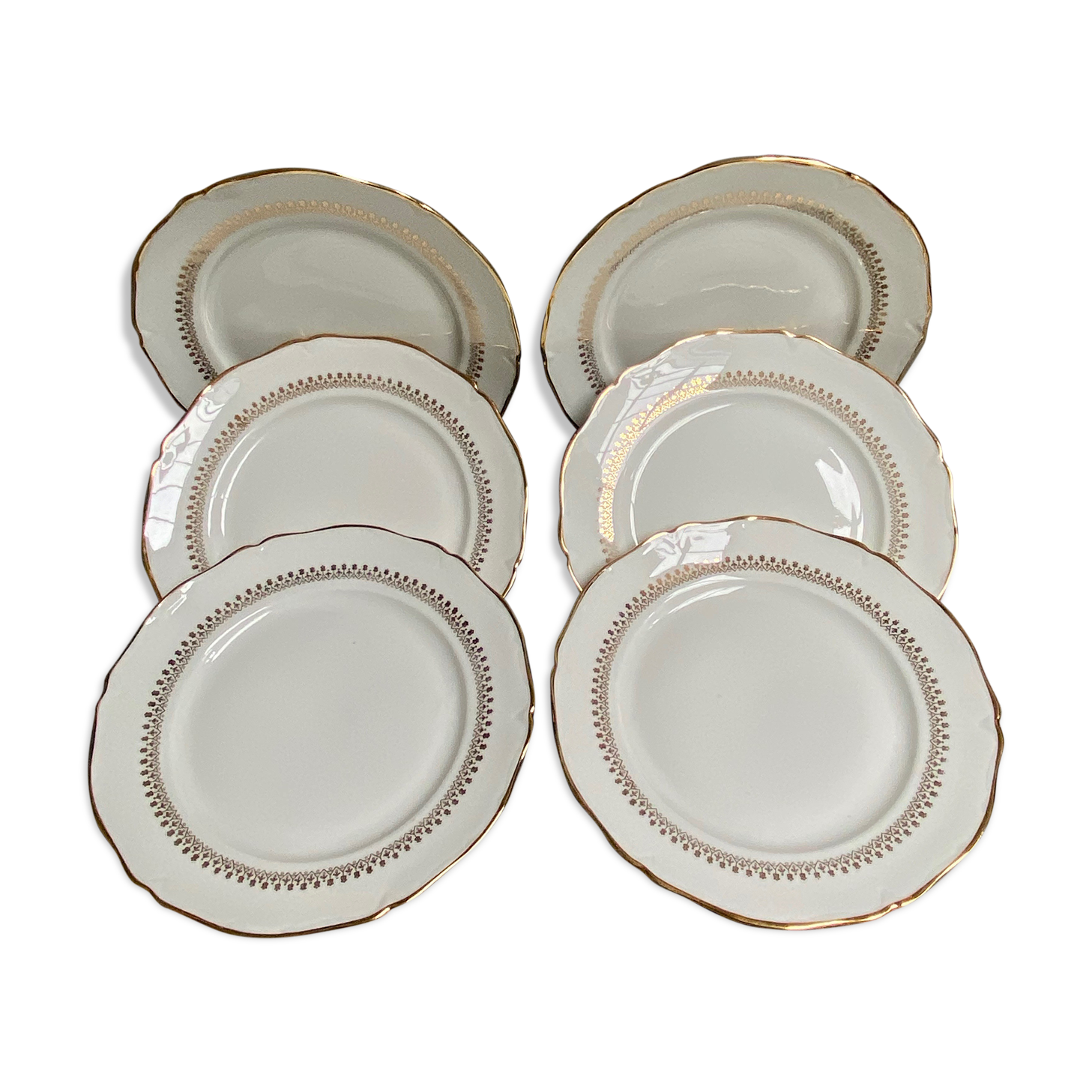 Assiettes à dessert en porcelaine de Sologne