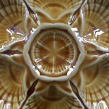 Amber oyster plate Sarreguemines