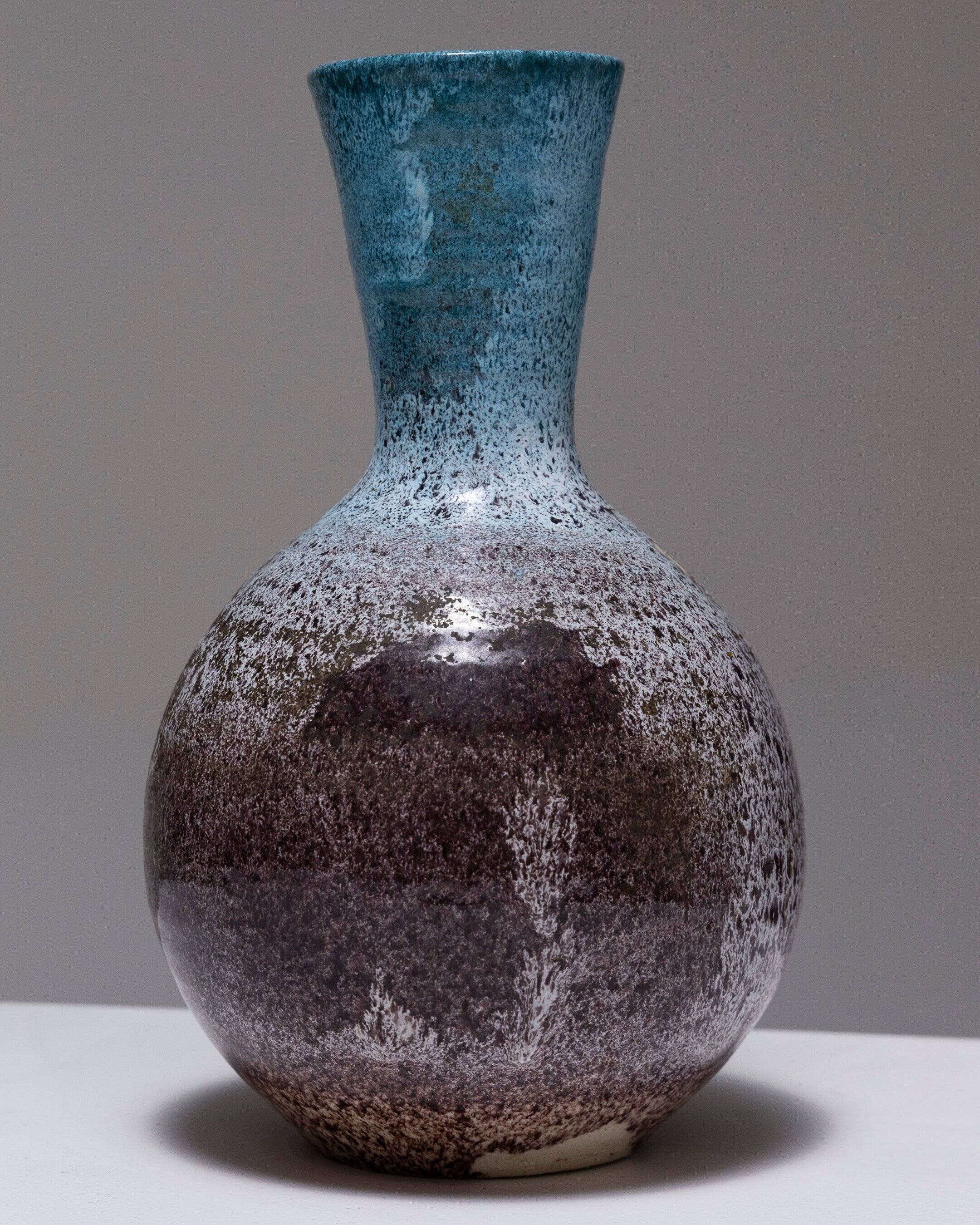 Vase en faïence accolay, 1950s