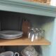 Vintage 1-door Parisian wardrobe re-enchanted in smoky green.