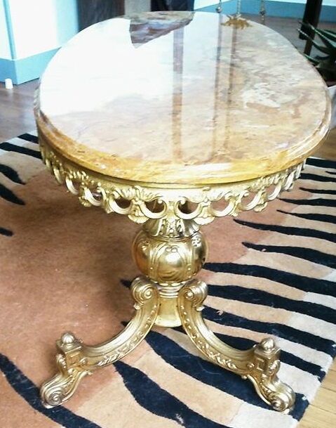 Coffee table marble and bronze Super sixties
