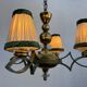 Art Deco brass and glass chandelier