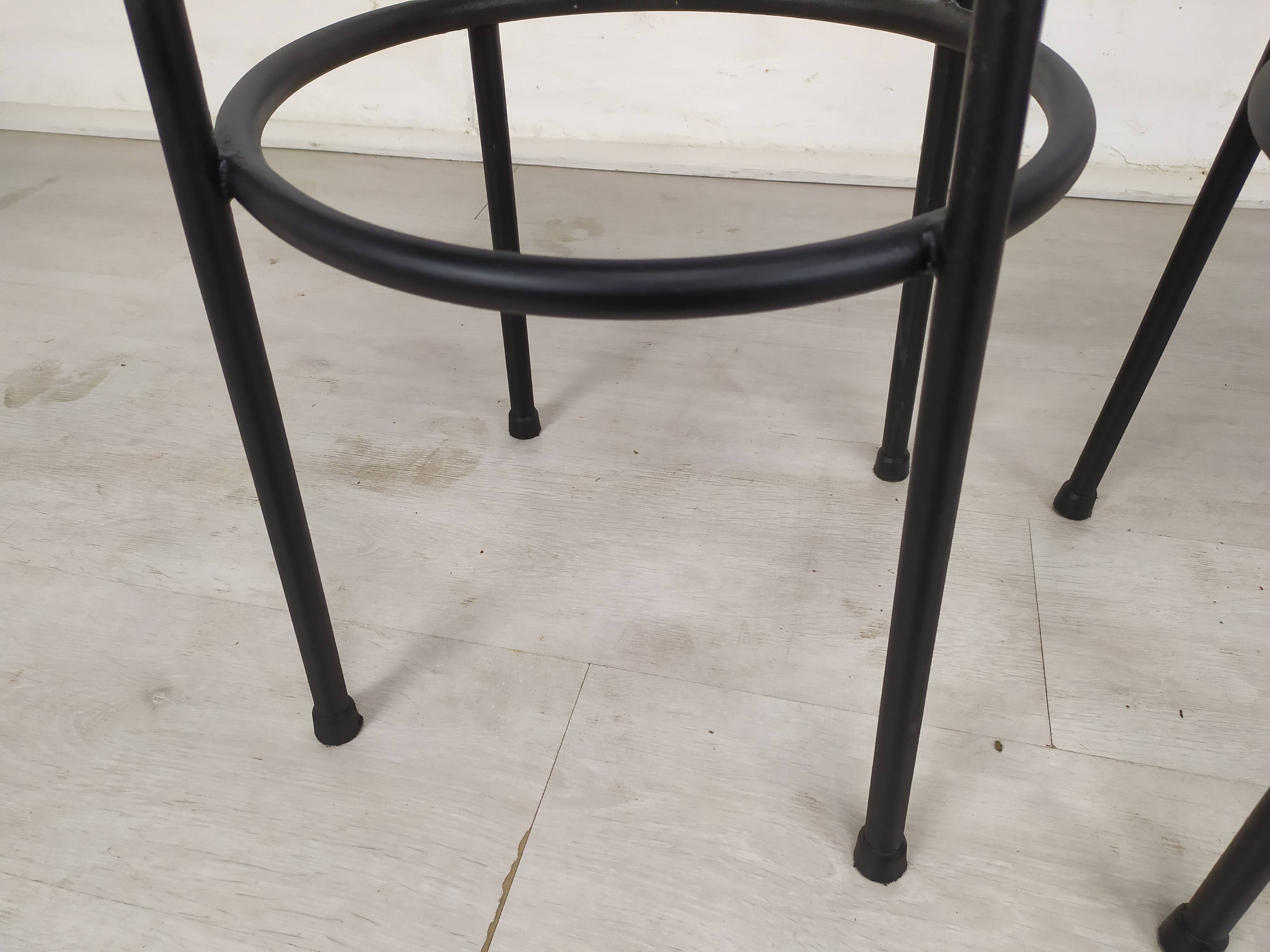 3 vintage black bar stools