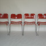 4 chaises "omstak" de Rodney Kinsmann par Bieffeplast, Italie, 1970