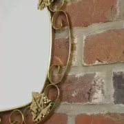 1950s oval brass mirror - 38x69cm