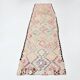 3x12 Pink & Beige Geometric Kilim Runner Rug, 94x378Cm