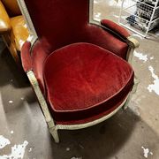 Antique Louis XVI style armchair - around 1900 - traditional upholstery