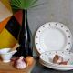 Five plates Céranord Saint-Amand "Brocatelle" vintage