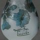 Vase in glass paste Muller Frères Lunéville foot shower floral decor