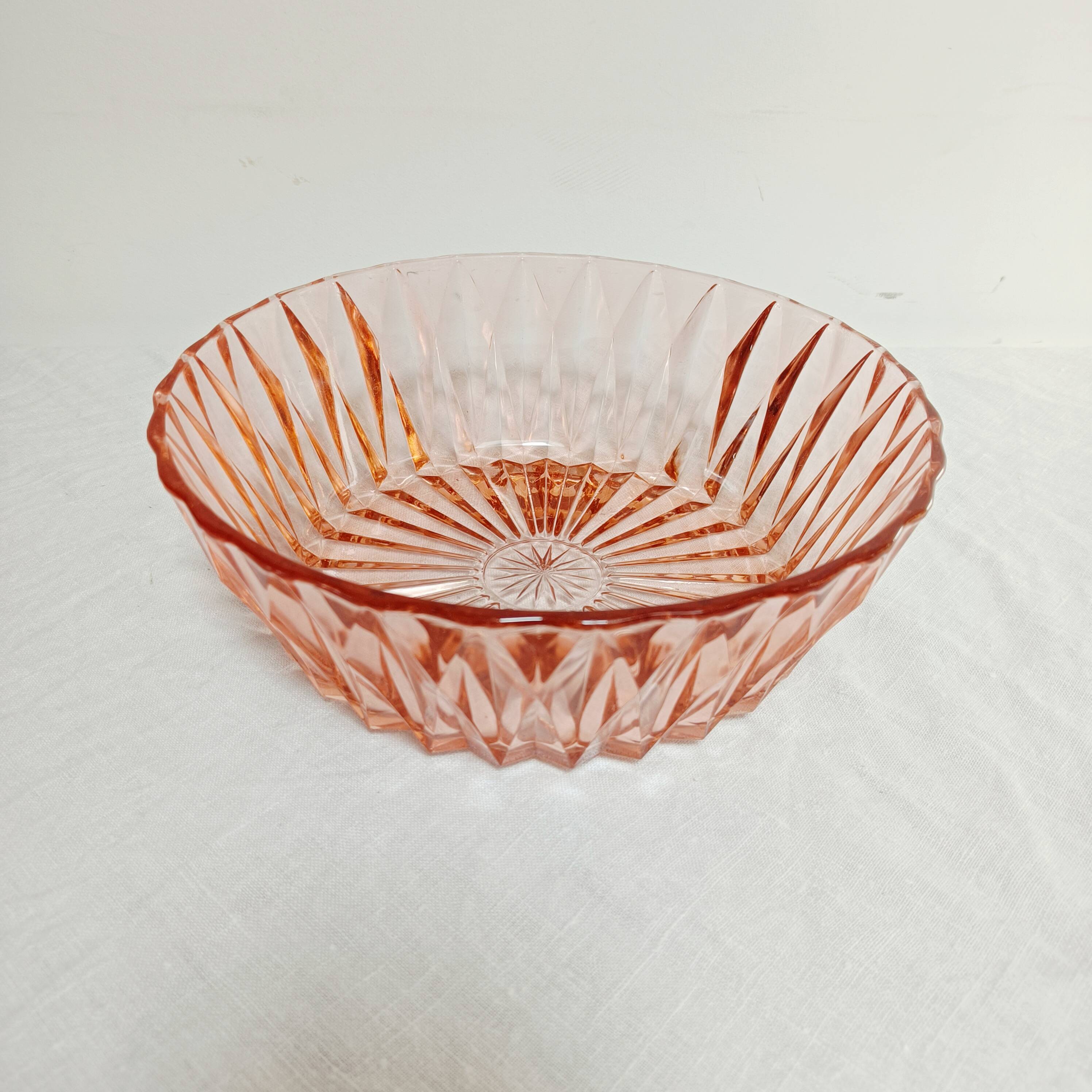 Pink glass bowl