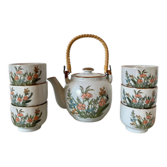Vintage flowered stoneware tea service