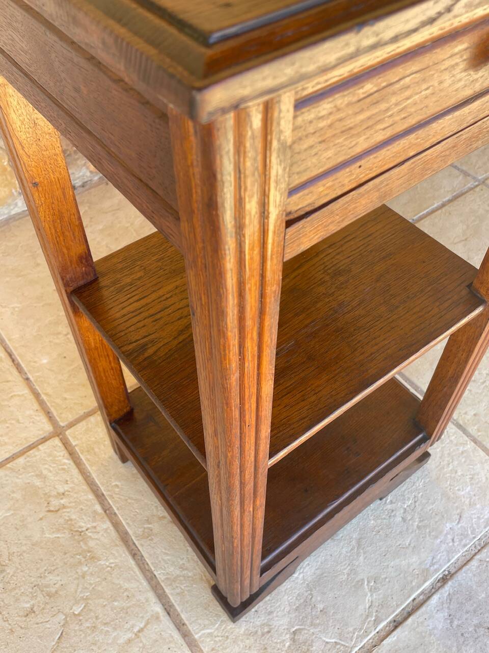 Console Art Deco a 3 niveaux en noyer, Circa 1930s