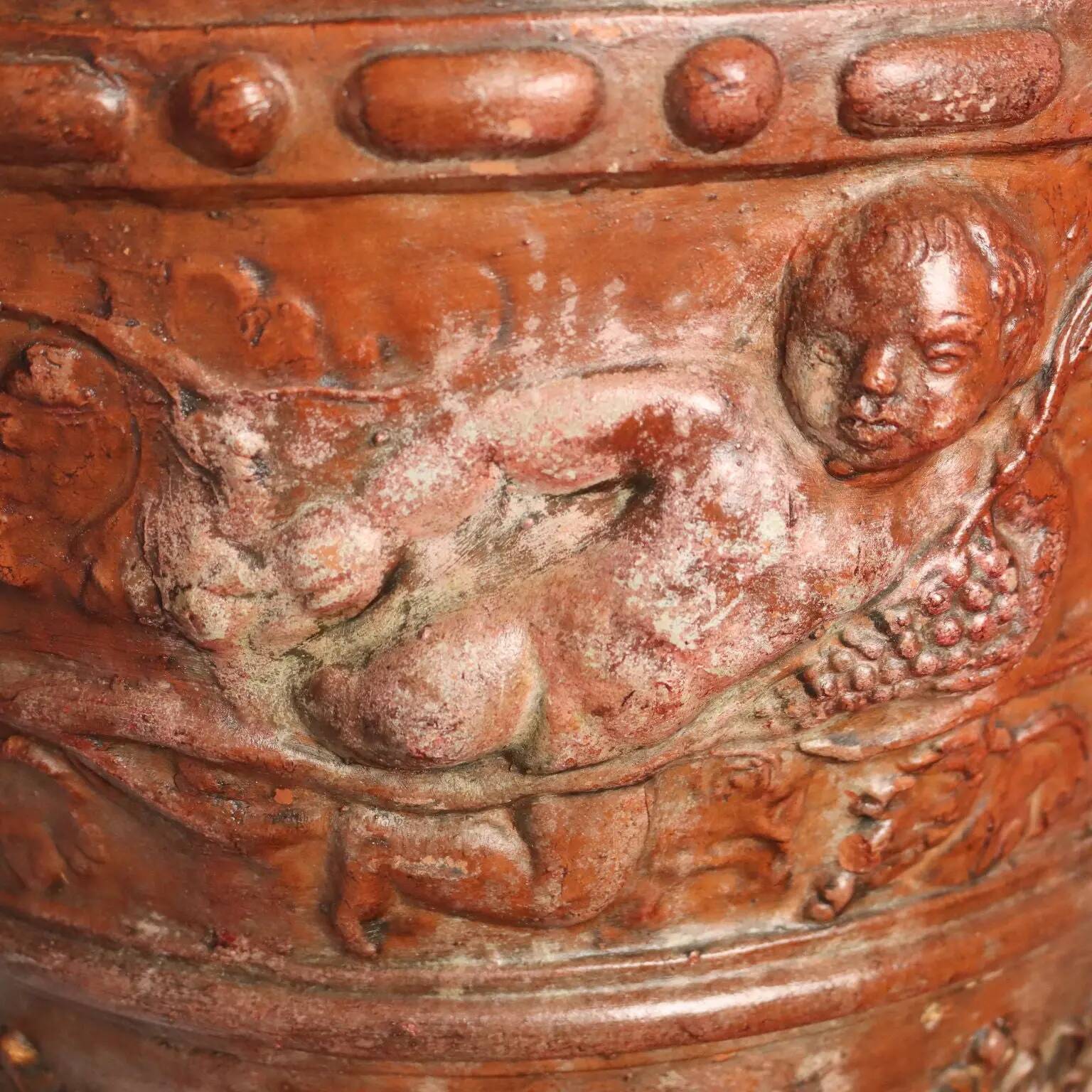 Ancient vase with terracotta stand Italy 20th Century