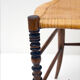 Chiavarina chairs in cherry wood with straw seat, early 20th century, Set of Four