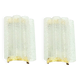 Pair of Mid-Century Ice Glass & Brass Wall Lights - Doria, Germany, 1960s