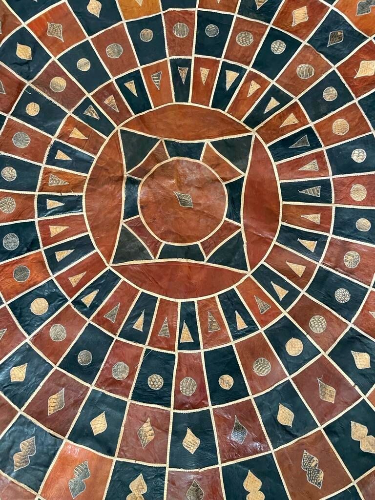 Tuareg carpet in snakeskin / goat leather