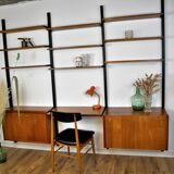 Scandinavian teak wall bookcase