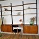 Scandinavian teak wall bookcase