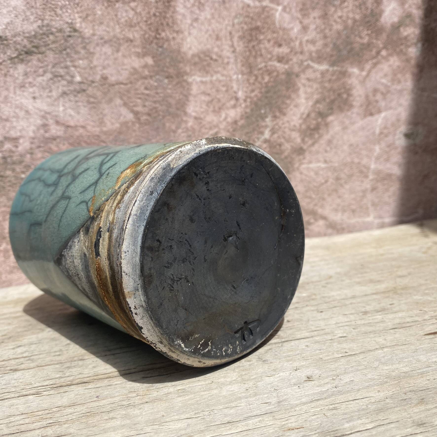 Handcrafted Raku ceramic vase